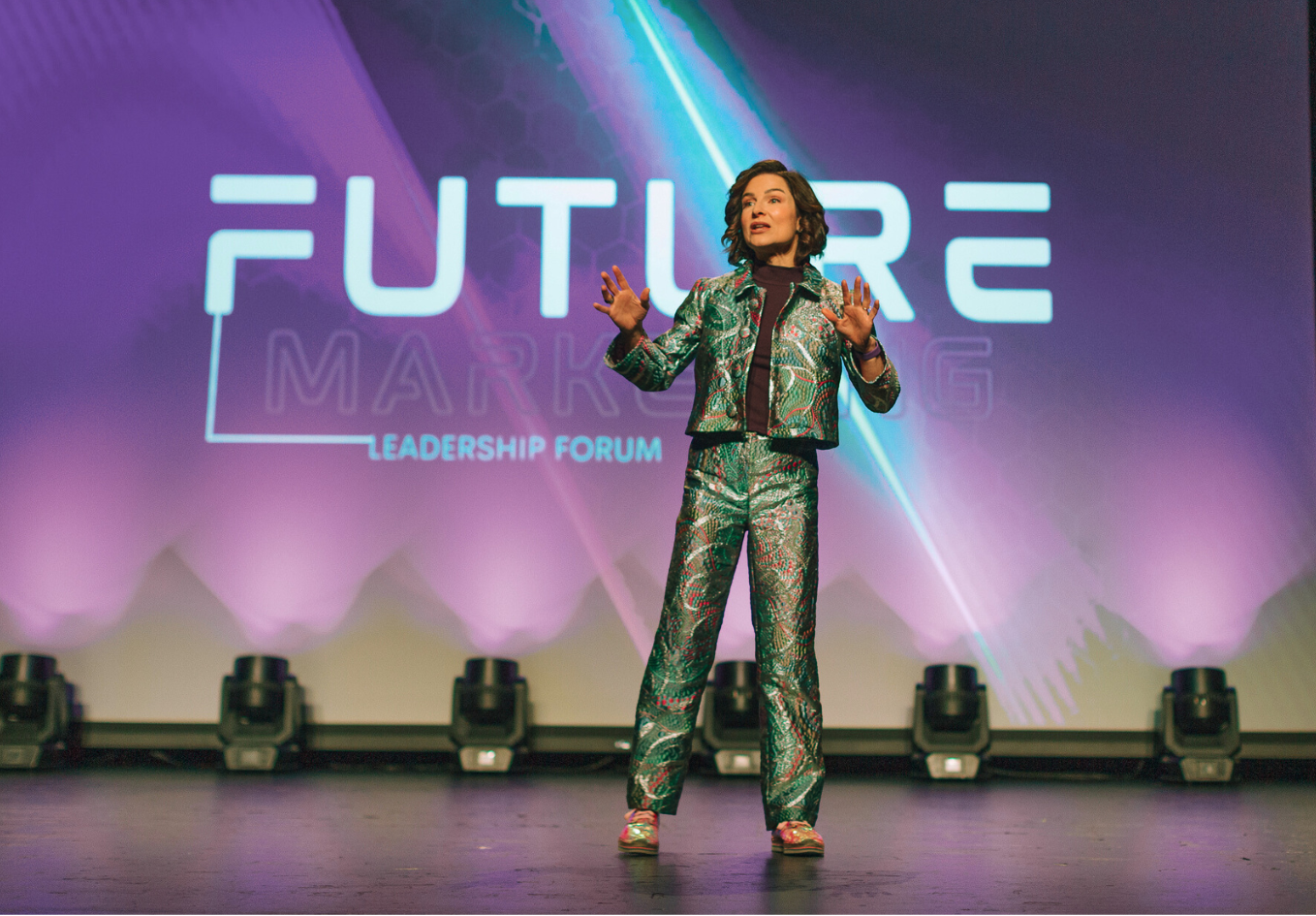 Purple dress speaking